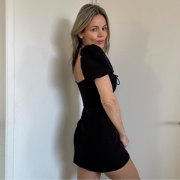 New Zara Puff Sleeve Dress Black - Picture 9 of 12